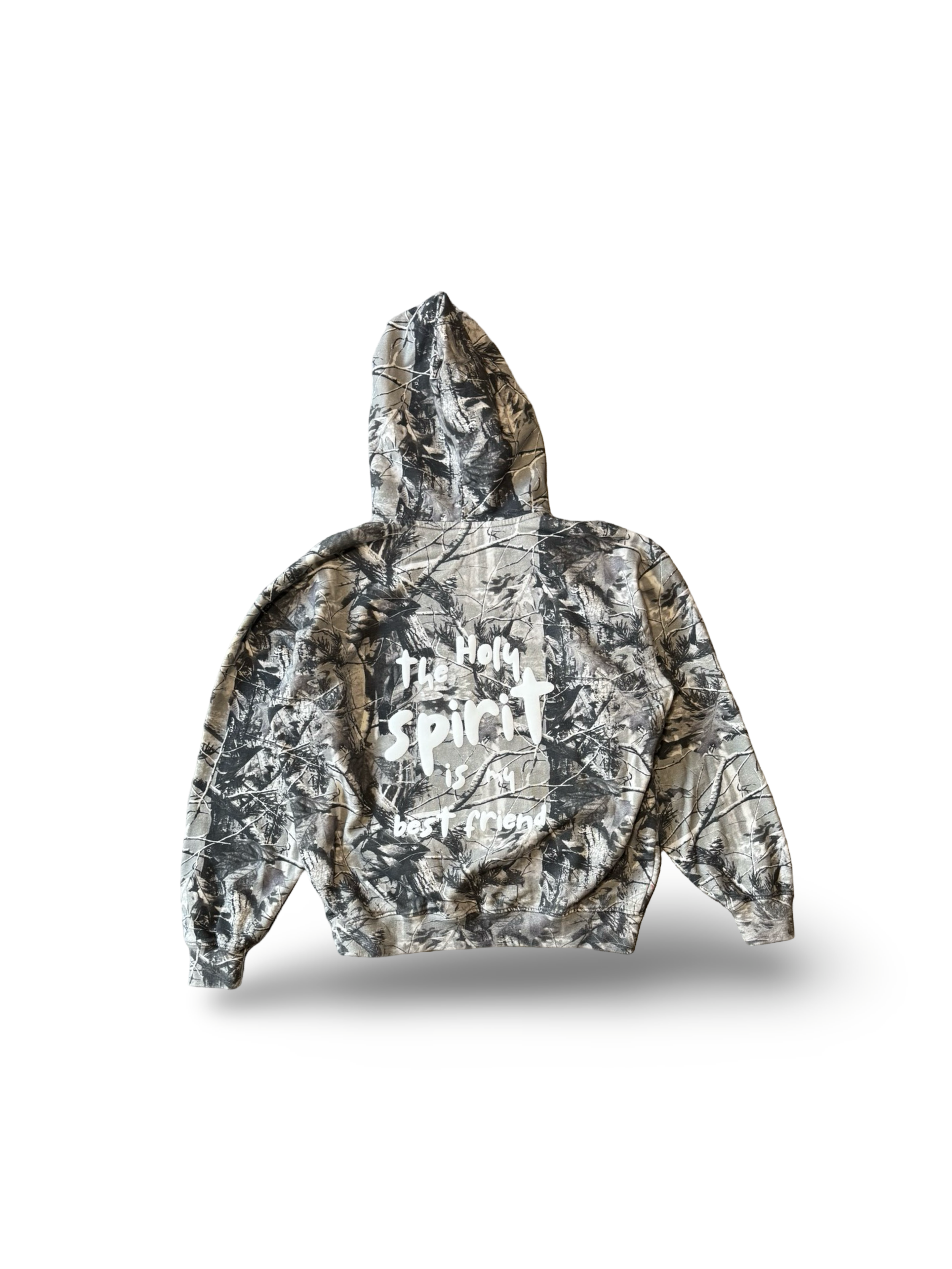 Vintage Grey Wood Camo "Free Indeed Club" Special Hoodie 14oz